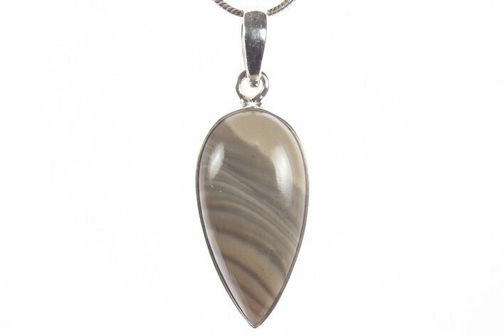 Striped Flint Pendant (Necklace) - Sterling Silver #339818